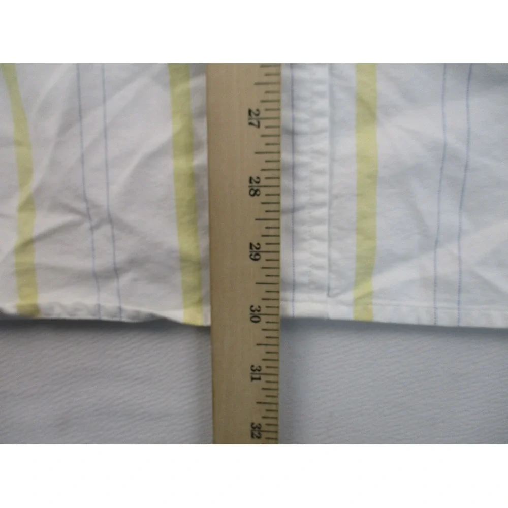 J.Crew Oarsman Button Down Mens L White Yellow Striped Oxford Shirt Long Sleeve